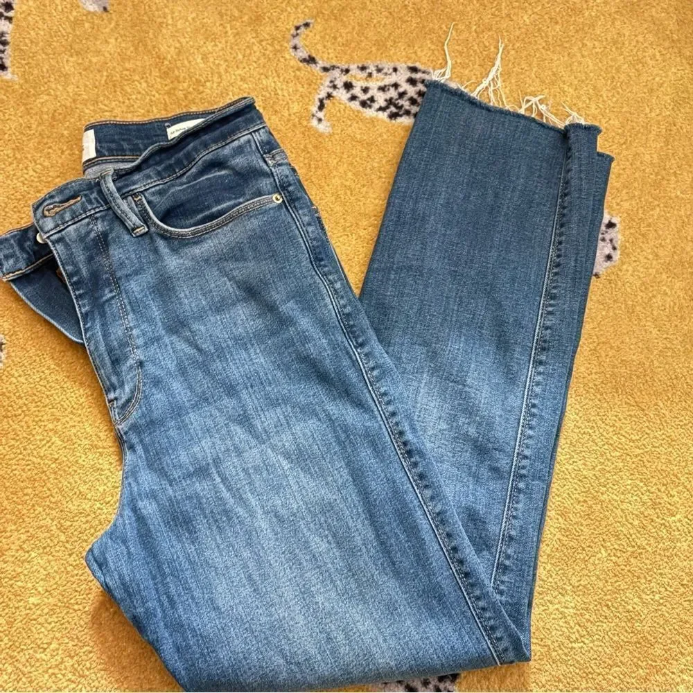 Frame Le Sylvie Slender Straight Jeans Raw Hem 27